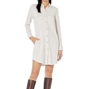 Faherty Cream Button-Down Dress